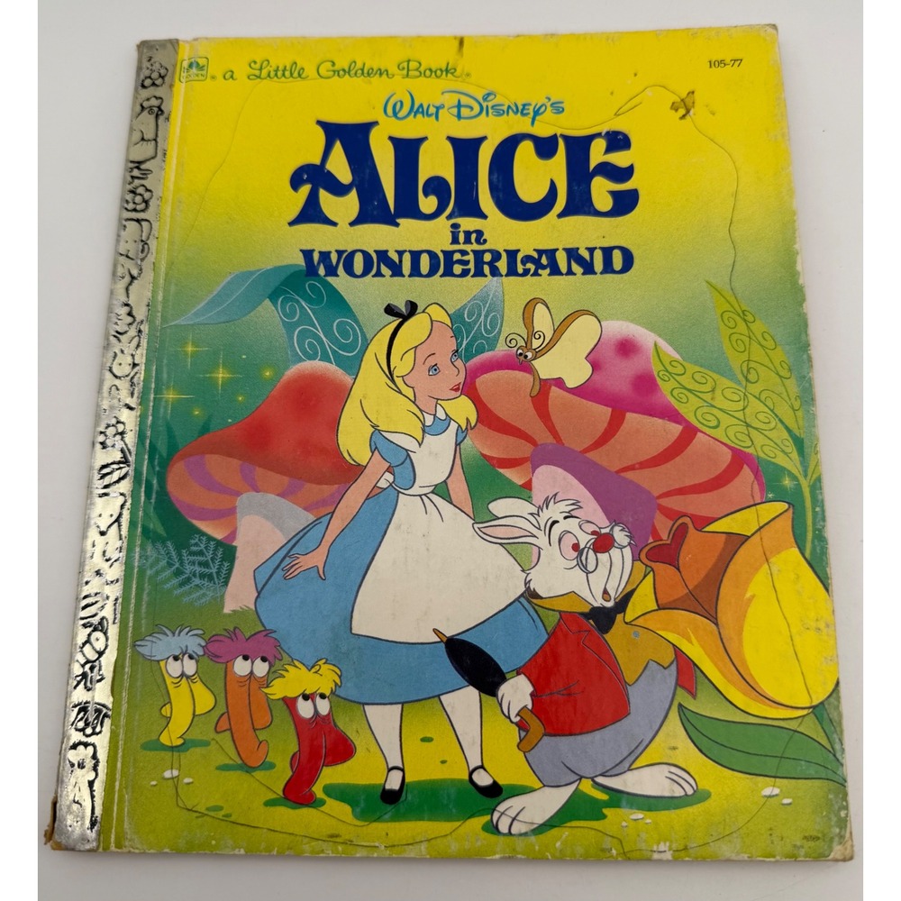 Walt Disney Alice in Wonderland Little Golden Book 1991 Hardcover 105-77